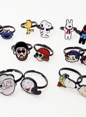 卡通经典情侣款史努比开口戒指