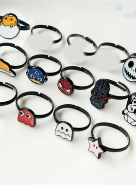 卡通开口戒指蛋黄哥美国队长卡通