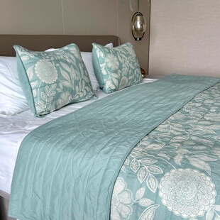 Member's Mark美式复古绿出口床盖三件套 外贸绗缝被四季通用床罩