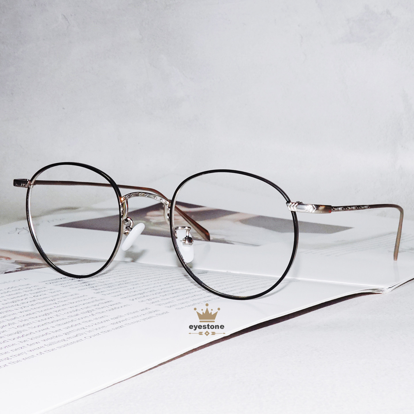 方圆眼镜框素颜显脸小日系无镜片金丝青少年女男生高智感黑框圆形