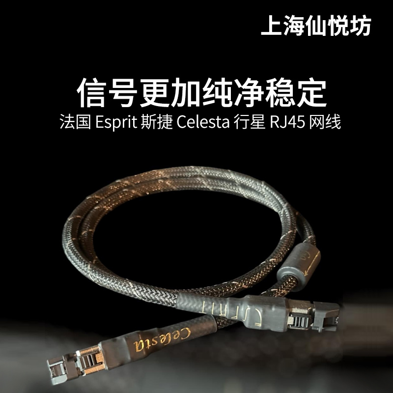 法国ESPRIT/斯捷 Celesta行星 镀银纯铜接头RJ45网线 空气绝缘