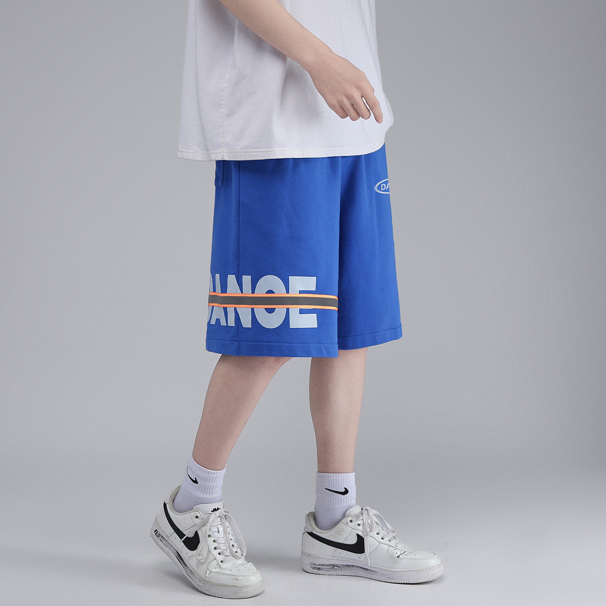 白底2023夏季新款短裤潮个性印花休闲五分裤A62P45控58,男装休闲裤,电商A247-1