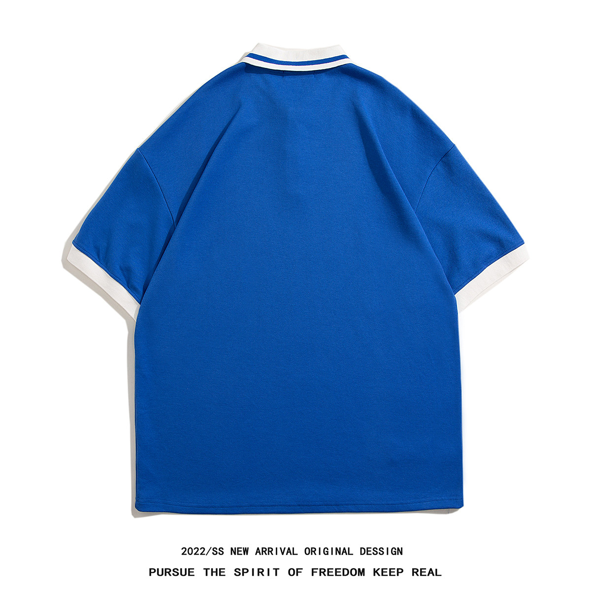 白底夏季潮时尚宽松全棉百搭短袖POLO衫T恤PL276P45控68,男装T恤,电商A247-1