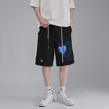 白底2023夏季新款短裤潮流爱心印花休闲五分裤A113P35控48，男装休闲裤，电商A247-1