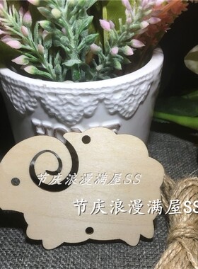 激光切割50个木质许愿牌 个性DIY派对留言祝福吊牌卡 空白手写牌