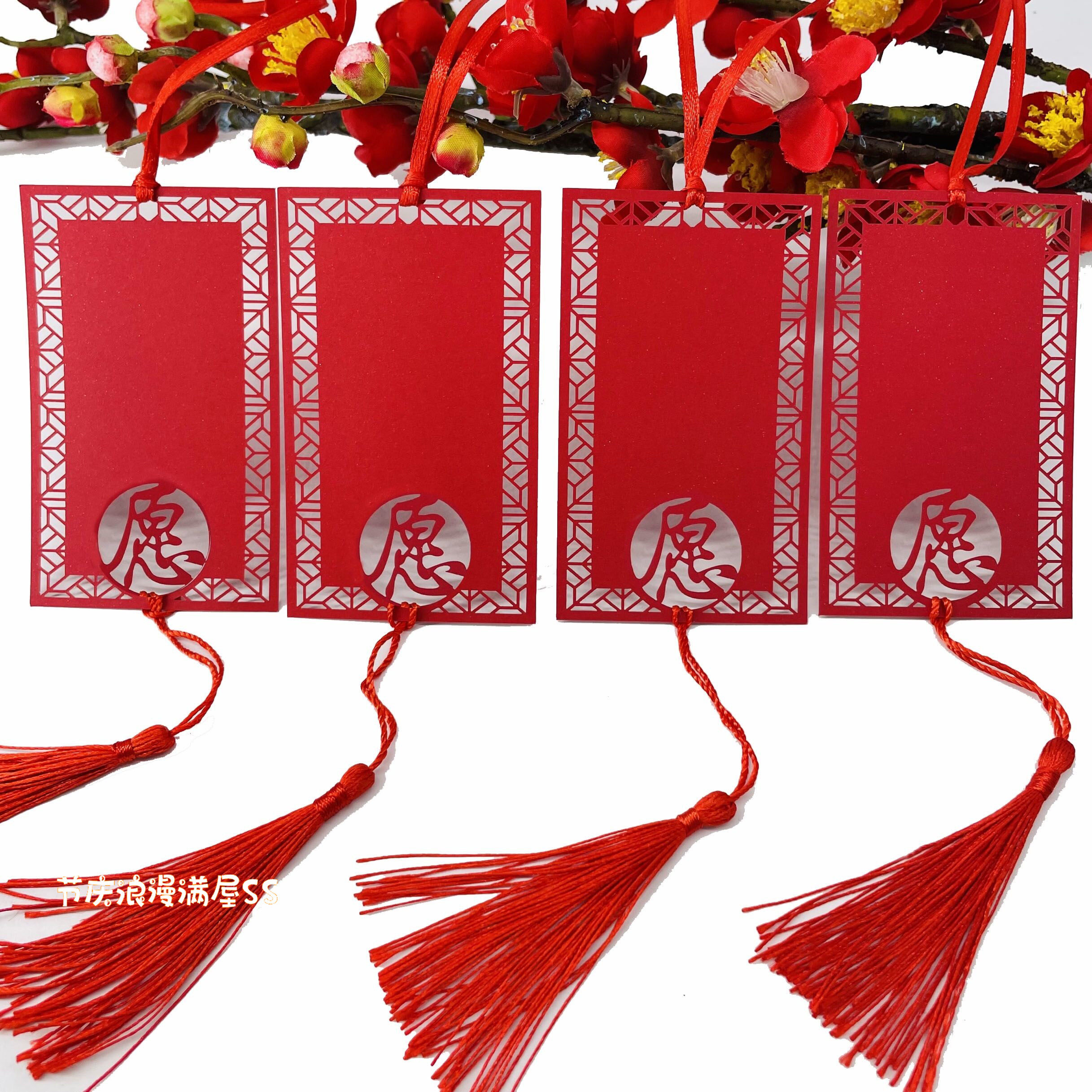 50张大红色许愿卡祈福卡 祠庙活动祈福心愿卡 许愿树挂饰祝福吊卡