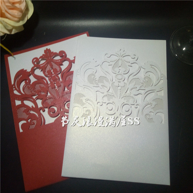 精美欧式结婚请柬 创意镂空花边喜帖 邀请函贺卡请帖可定制 30张