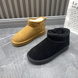 品牌撤柜2023冬季新款断码处理女鞋英伦风短筒百搭加厚绒里雪地靴