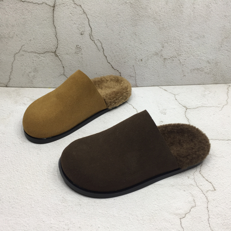 品牌撤柜2025秋季新款断码处理时尚女鞋绒里保暖包头平底休闲拖鞋