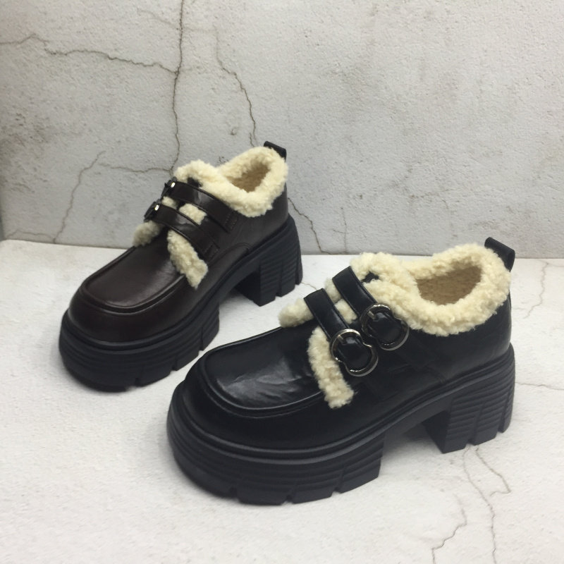 品牌撤柜2025冬季新款断码处理女鞋英伦风加绒保暖方高跟圆头单鞋,女鞋,浅口单鞋,淘宝优惠券,粉丝福利购,淘宝优惠卷