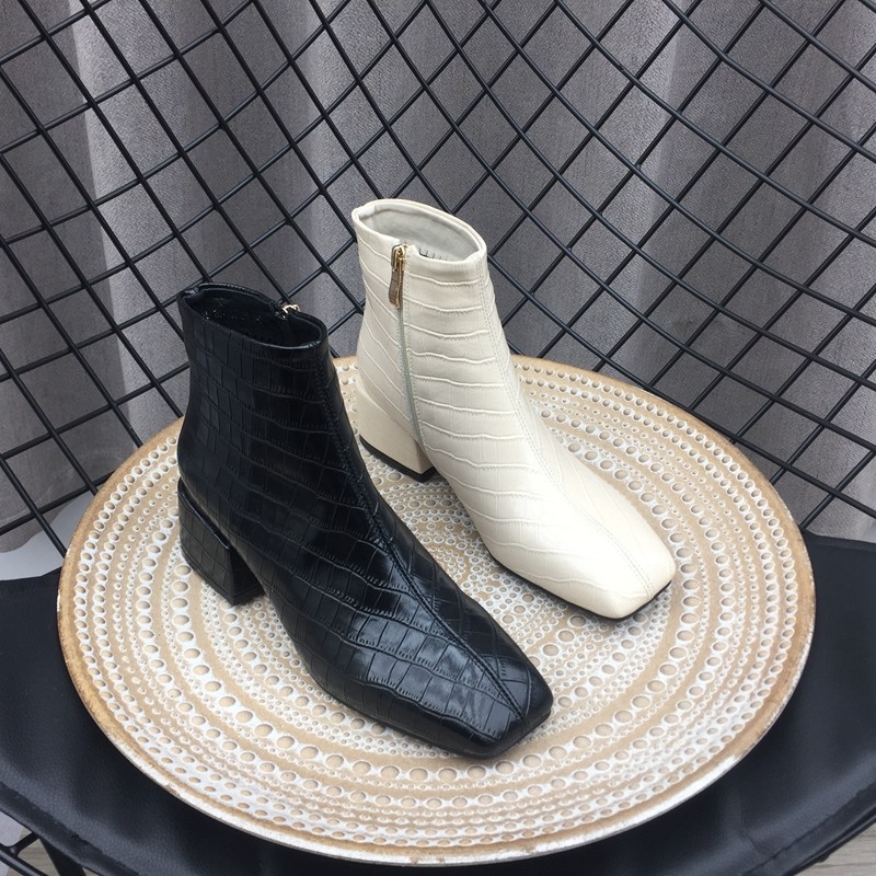 品牌撤柜2020冬季新款断码处理真皮女鞋英伦风粗跟方棉里马丁女靴,女鞋,时装靴,淘宝优惠券,粉丝福利购,淘宝优惠卷