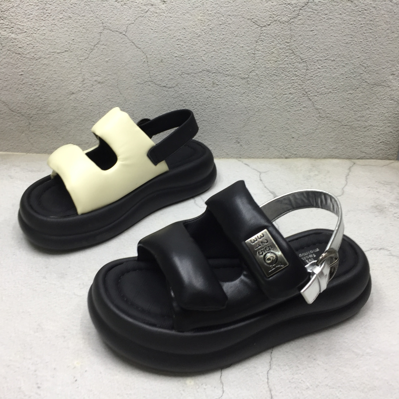 品牌撤柜2025春季新款断码处理时尚女鞋松糕厚底舒适扣带轻便凉鞋