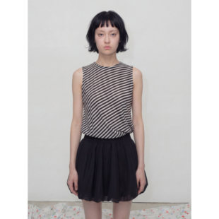 毛衣透条纹露背针织衫 knits 20S 条纹无袖 10B market Rea