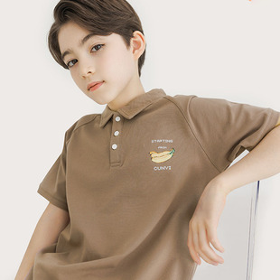 纯一良品夏装男童短袖POLO衫 小孩翻领T恤 青少年保罗体恤衫白色