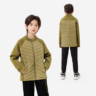 纯一良品男童立领针织拼接轻薄羽绒服 学生保暖外套秋冬110-170码