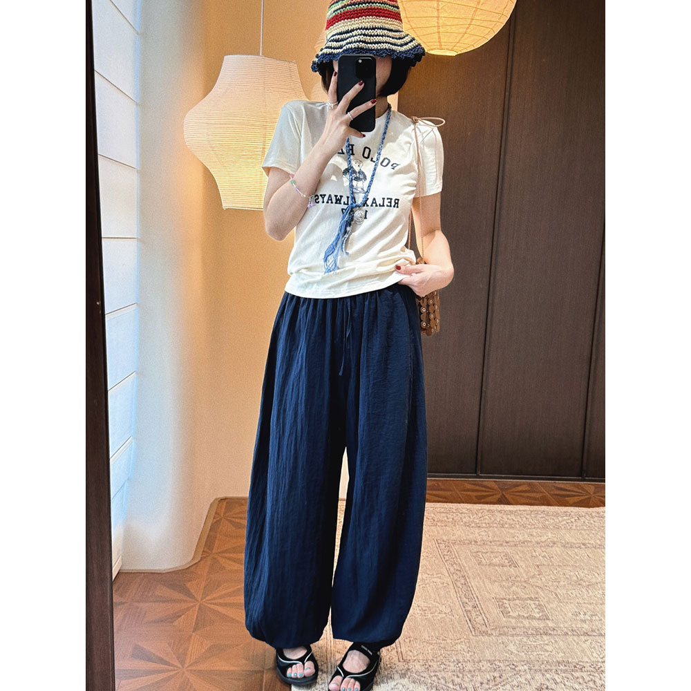 i微皱轻薄透气防晒灯笼裤防蚊裤