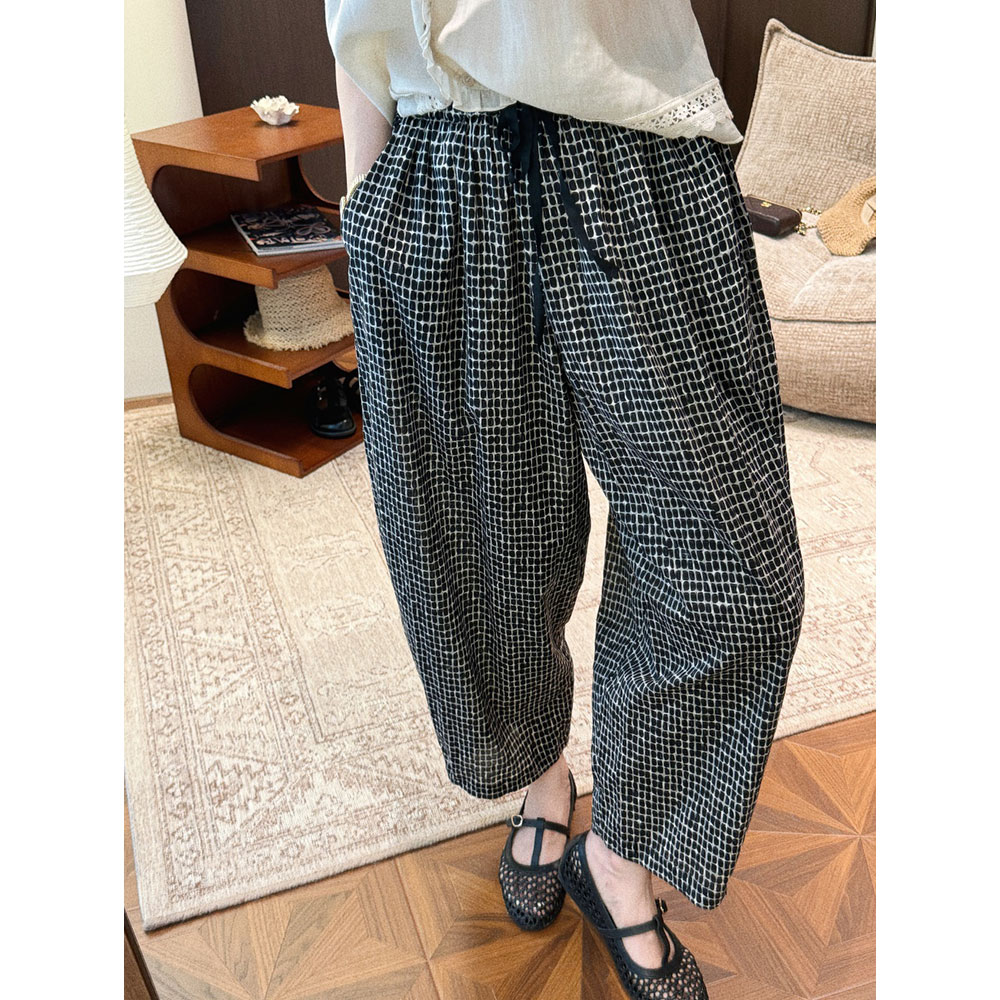 MGDM简约老钱风纯棉九分裤