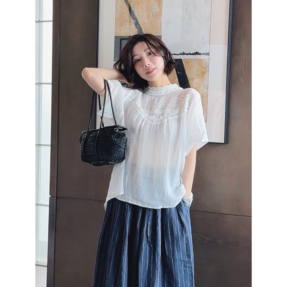 【MGDM】高智老钱甜美蕾丝衬衫