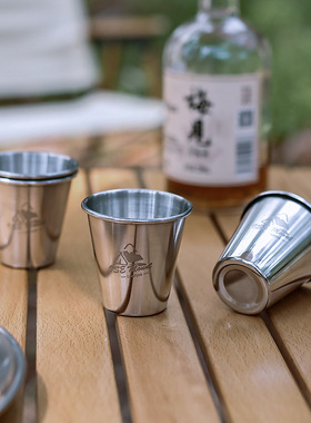 ISE MOUNT不锈钢露营杯80ml烧烤野餐便携小酒杯啤酒杯茶杯咖啡杯