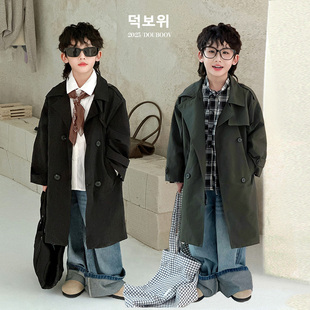 男童风衣外套2025秋季新款儿童帅气中长款风衣宝宝韩版风衣潮装