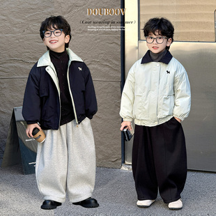 男童棉衣2025冬季新款儿童短款轻薄款棉服外套宝宝韩系小狗标夹克