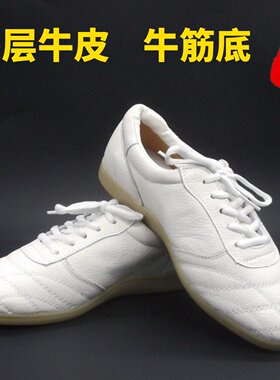 兴武堂头层牛皮太极拳牛筋底真皮