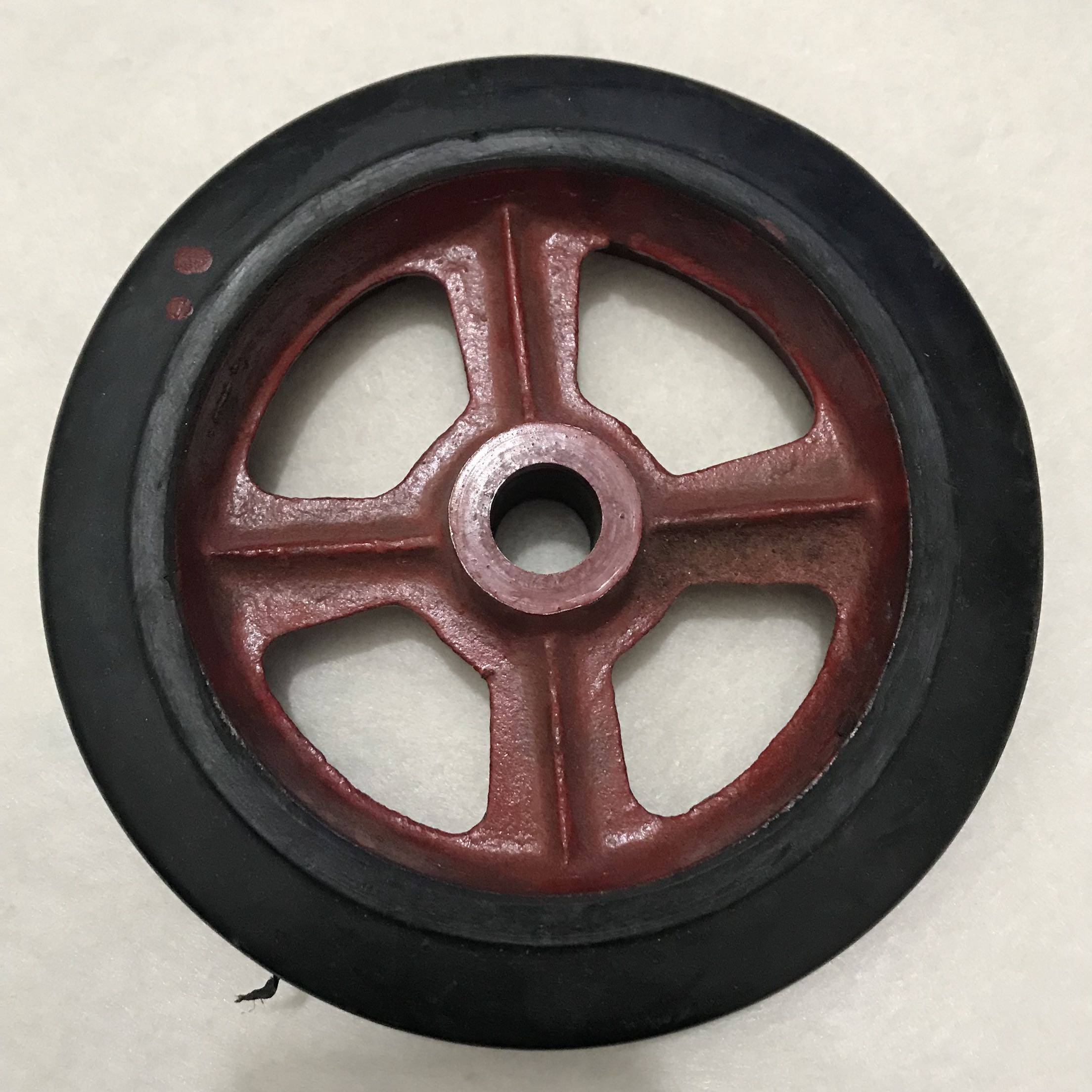 8寸20mm无轴承打孔轮铸铁芯橡胶轮子脚轮空压机承重轮子25mm28mm,基础建材,脚轮/万向轮,淘宝优惠券,粉丝福利购,淘宝优惠卷