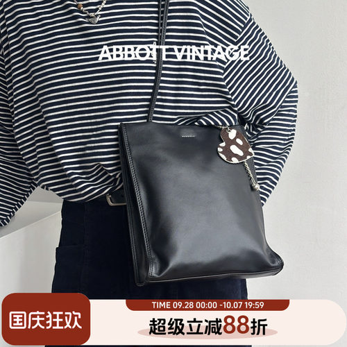 AbbottVintage羊皮方包小托特包