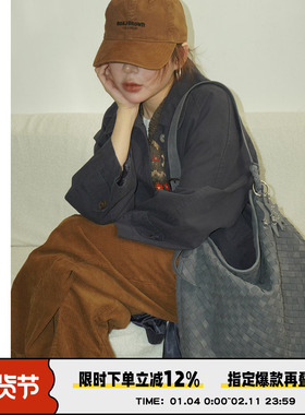 AbbottVINTAGE【星芒编织包】复古小众磨砂皮通勤大容量单肩斜挎