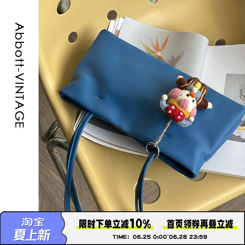 AbbottVINTAGE【海盐小方】头层牛皮小众休闲女包单肩包简约春新