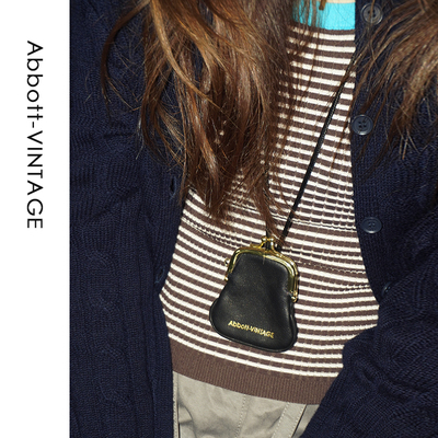 AbbottVINTAGE【迷你小夹包】皮革mini小小包挂脖装饰小包小铰包