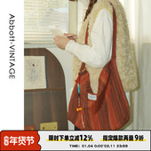 AbbottVINTAGE 秋日果实 复古棉混纺双层包百搭轻便单肩女包