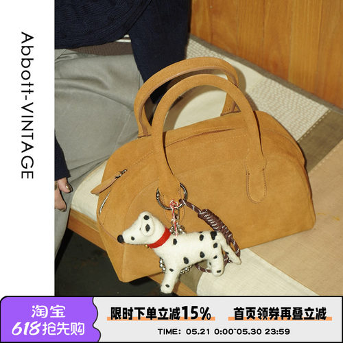 AbbottVINTAGE【波士顿包】原创设计磨砂牛皮手提包秋冬新款2025