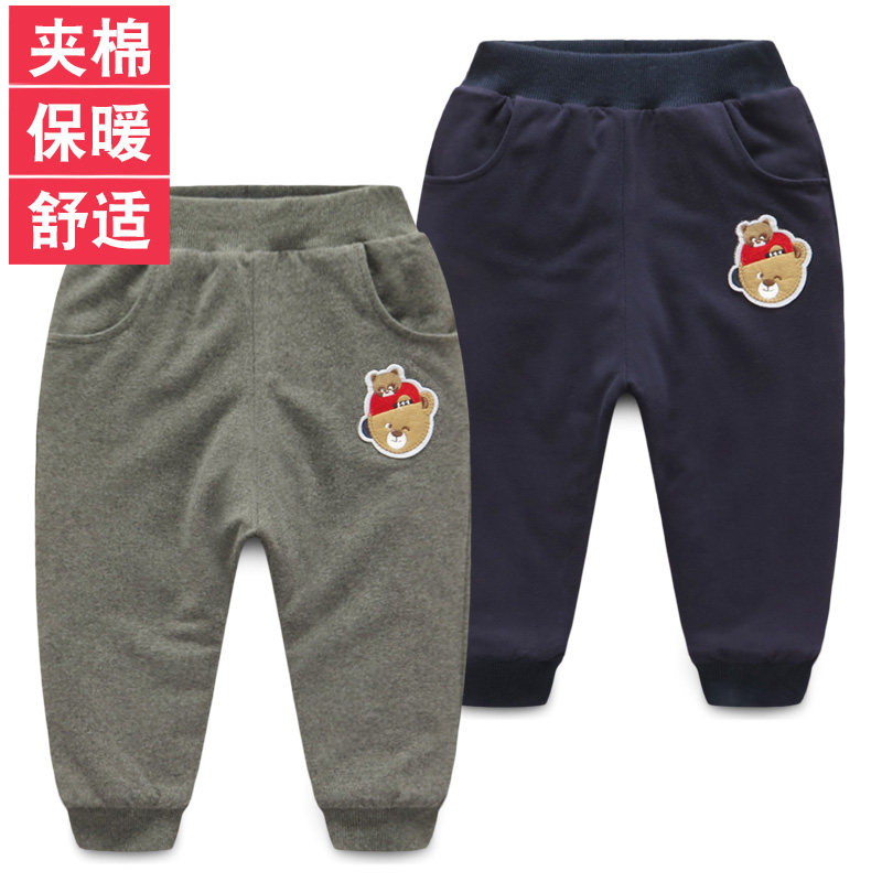 男童棉裤外穿加棉厚长裤韩版新款冬季中大童纯棉夹棉宽松保暖裤潮