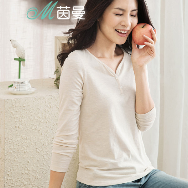 茵曼 纯棉 女式长袖V领T恤 天猫优惠券折后¥69包邮(¥79-10)4色可选 茵曼 纯棉 女式长袖V领T恤 天猫优惠券折后¥69包邮(¥79-10)4色可选