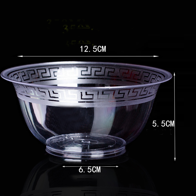 多款加厚一次性塑料碗硬航空水晶碗透明碗饭碗汤碗婚庆碗勺筷套装