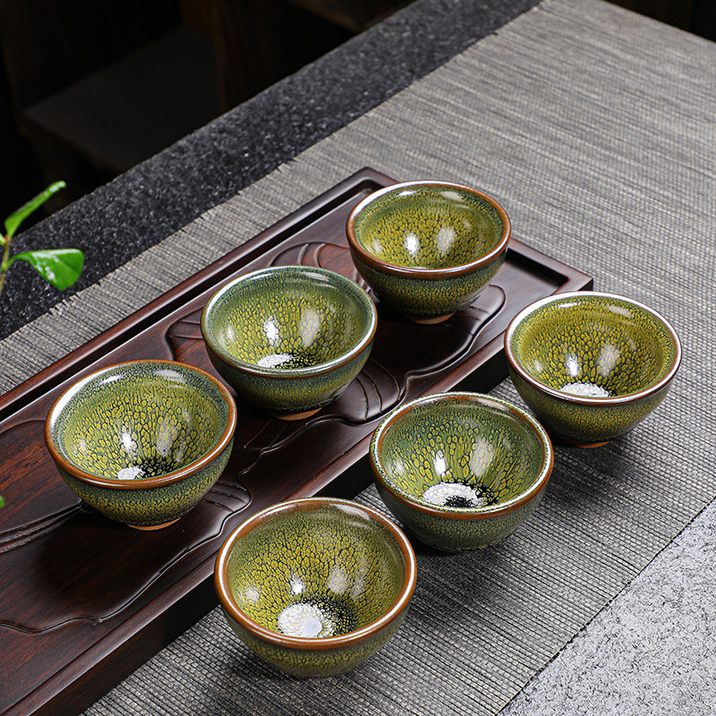 绿鹧鸪建盏一口杯小茶杯窑变小茶盏家用品茗杯小容量小巧迷你客杯,餐饮具,建盏,淘宝优惠券,粉丝福利购,淘宝优惠卷