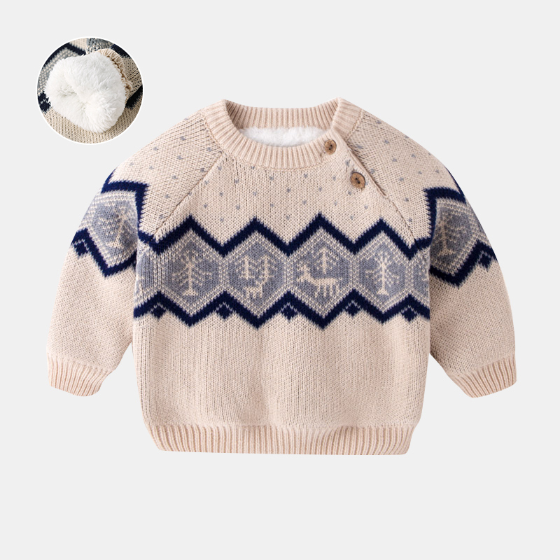 婴儿毛衣冬季加绒男小童