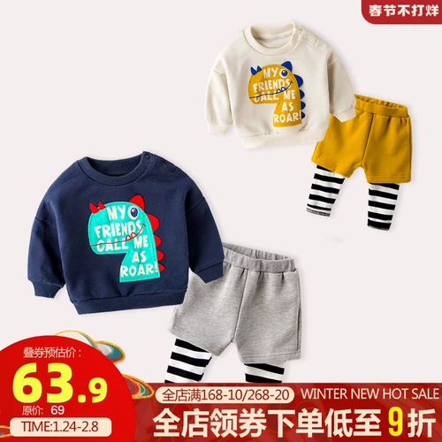 Детский осенний комплект, детские осенние штаны, толстовка, в западном стиле