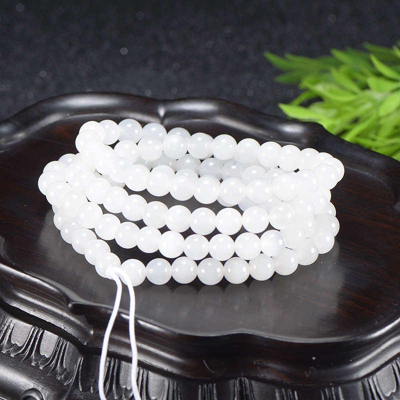 【108颗羊脂玉】和田玉 羊脂白玉 珠串 项链 手串34克