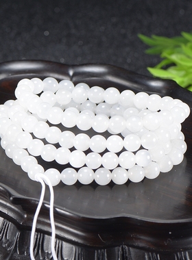 【108颗羊脂玉】和田玉 羊脂白玉 珠串 项链 手串34克