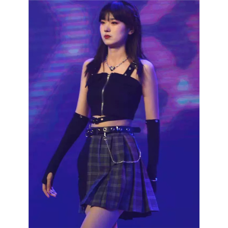 辣妹跳爵士舞上衣jazz韩舞kpop跳舞演出服成人套装裙裤女团风