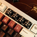 真皮复古键帽机械键盘帽真皮个性键帽火箭锤原厂真皮金属键帽单颗