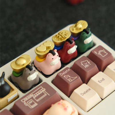 马上有系列个性键帽马年小马键帽机械键盘帽单颗键帽火箭锤键盘帽