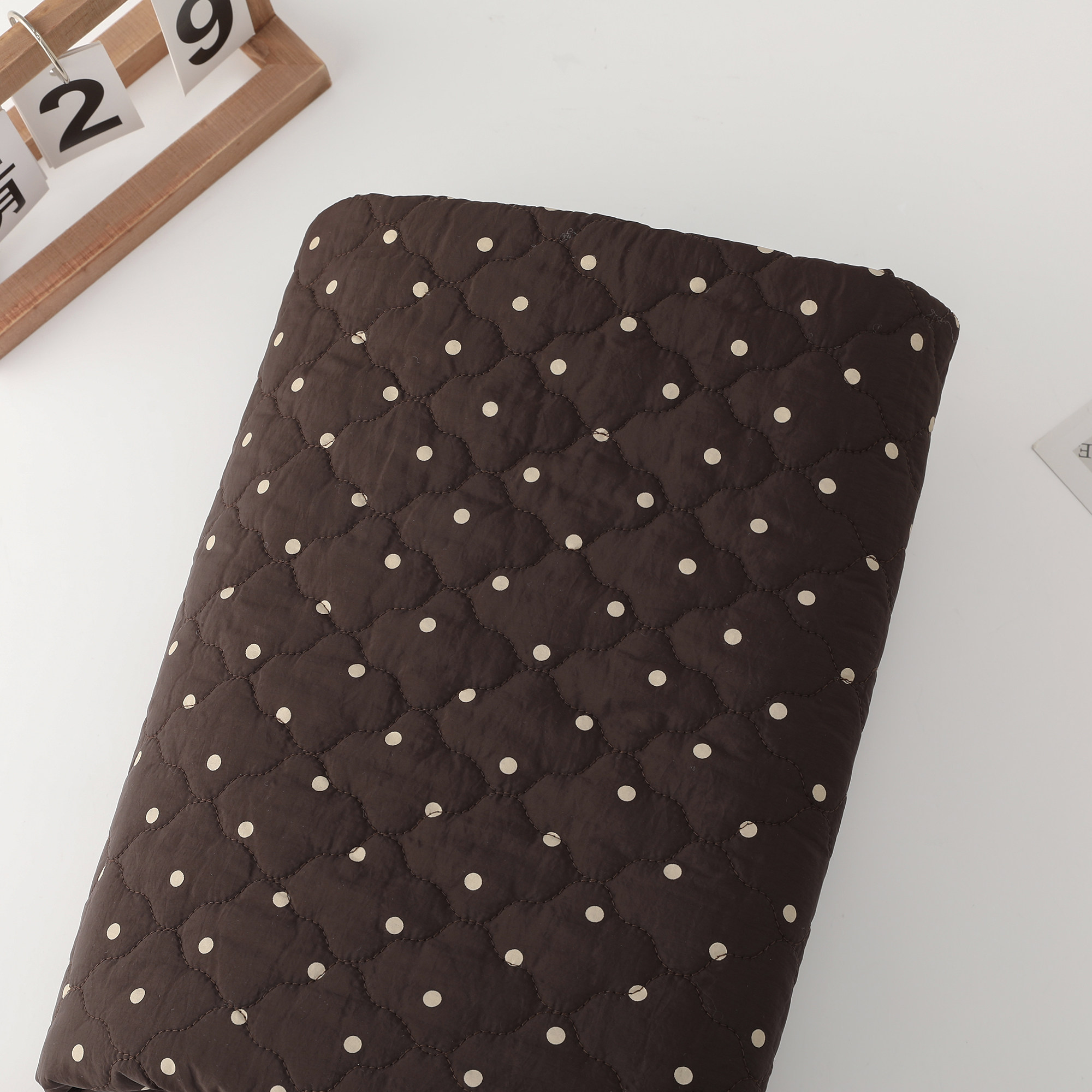 ins韩风秋冬波点刺绣绗棉布料秋冬外套马甲棉袄童装夹棉diy手工