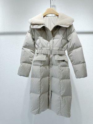 D7501203218 韩国25冬收腰显瘦中长款毛毛领温暖鹅绒羽绒服3321