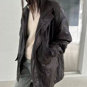 D355112255 韩版 25冬新简约百搭酷飒加绒口袋皮衣外套5