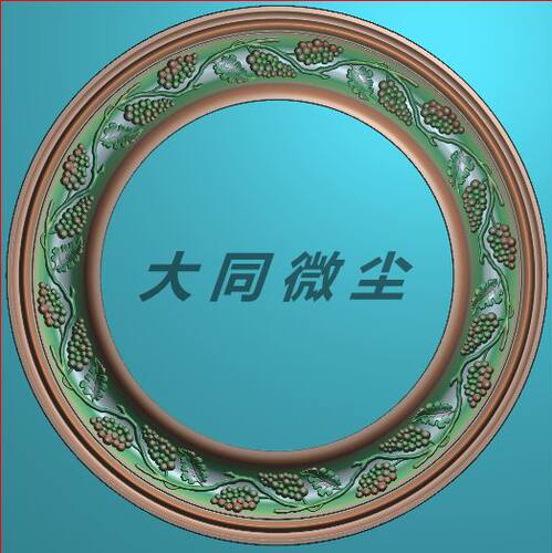 浮雕图 精雕图 灰度图 葡萄圆边框