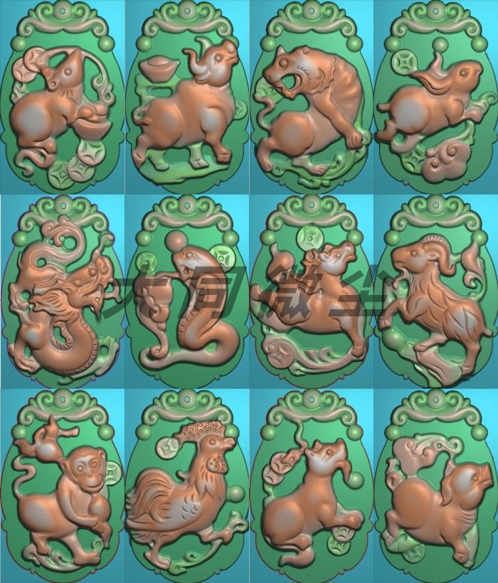 浮雕图 精雕图 灰度图 雕刻图  JDP/bmp   十二生肖挂件5