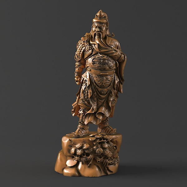 三维立体图 圆雕图 四轴  3D打印图 STL 模型  关公22